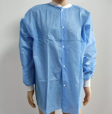 Robe jetable de laboratoire de SMS, OIN jetable 13485 de manteau de visiteur certifiée