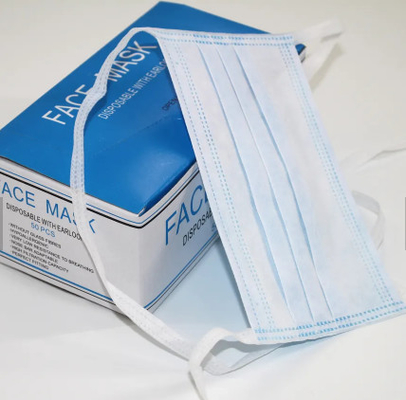 Masque chirurgical jetable d'anti gouttelettes de la poussière anti, masque protecteur de 3 plis avec des liens