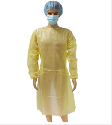 Couleur jaune chirurgicale de robes jetables protectrices résistantes liquides