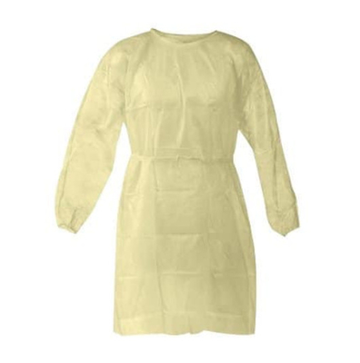robes jetables de l'isolement 20gsm non tissées avec les manchettes élastiques