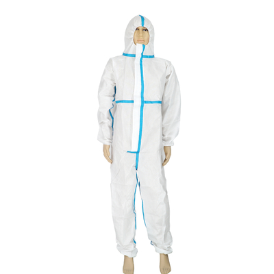 Combinaison médicale protectrice de pp, combinaison à capuchon jetable pour le laboratoire