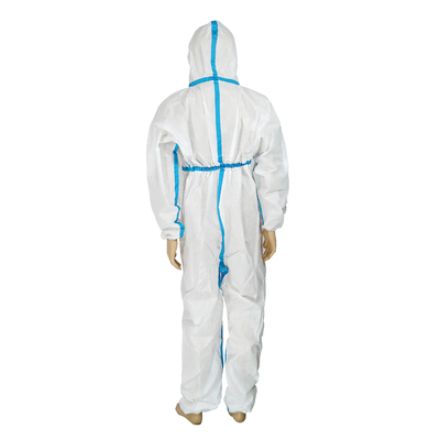 Combinaison médicale protectrice de pp, combinaison à capuchon jetable pour le laboratoire