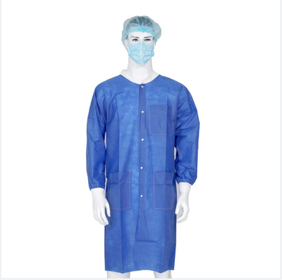 Manteau jetable non pelucheux de laboratoire, résistant à l'eau non tissé chirurgical de robe