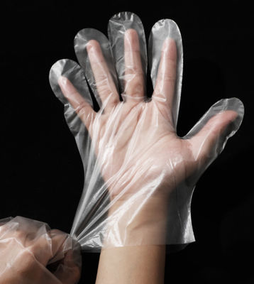 Gants jetables imperméables de pe, gants en plastique de manipulation des aliments pour le ménage