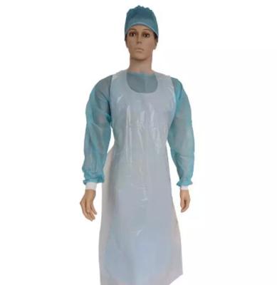 Épaisseur en plastique jetable imperméable du tablier 0.045MM avec des liens à la taille