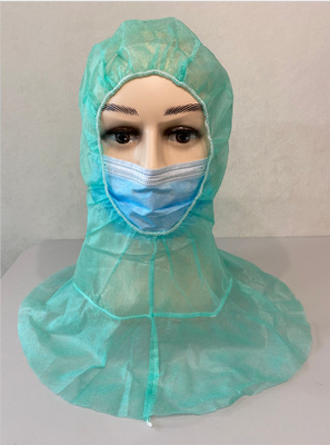 Couleur verte non tissée jetable de chapeau de preuve de la poussière pour le chirurgien