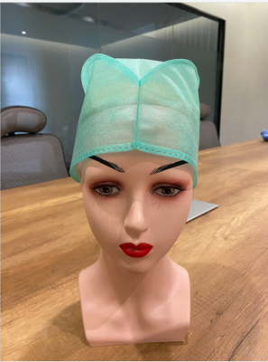 Chapeau non tissé jetable chirurgical 15x32cm de pp avec la couleur verte bleue