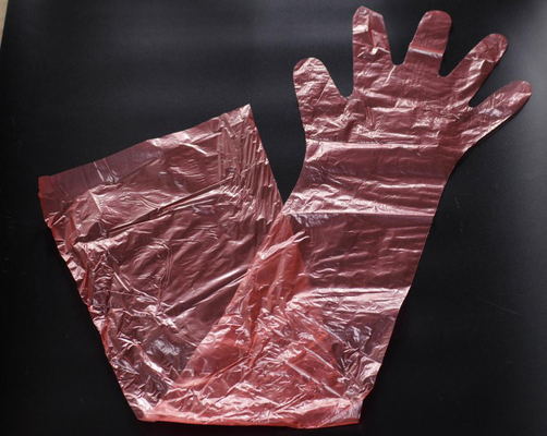 Gants en plastique jetables adaptés aux besoins du client, long matériel de LDPE de gants vétérinaires