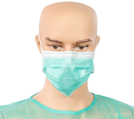 Le masque protecteur protecteur jetable chirurgical 3 plis avec les liens ISO14385 a certifié