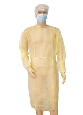 Robes protectrices jetables non tissées respirables avec les manchettes élastiques