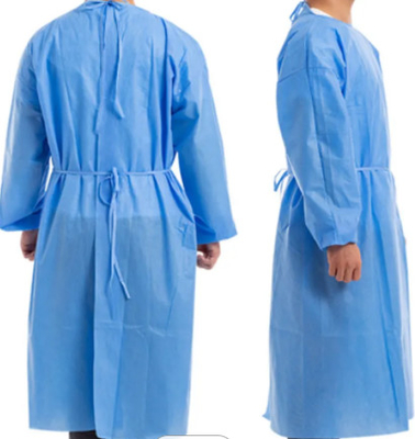Robes protectrices de SMS jetables, robe d'isolement non tissée pour le traitement des denrées alimentaires des produits alimentaires