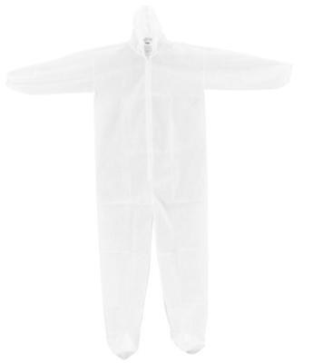 Combinaison protectrice jetable de polypropylène avec Hood Boots Elastic Wrists Ankles