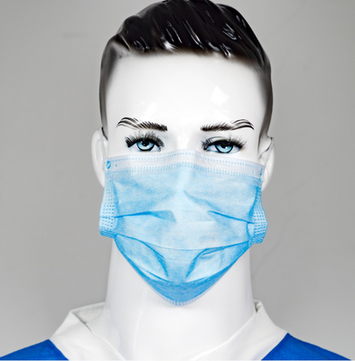 Masque chirurgical jetable d'anti gouttelettes de la poussière anti, masque protecteur de 3 plis avec des liens