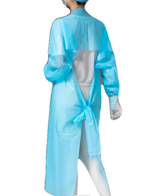 Robe jetable de CPE de résistant à l'eau, robes médicales en plastique respirables